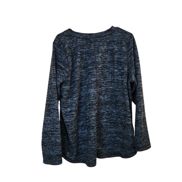 St. John's Bay Blue V-Neck Pullover Classic Long Sleeve T-Shirt Casual Size XL - Picture 2 of 5